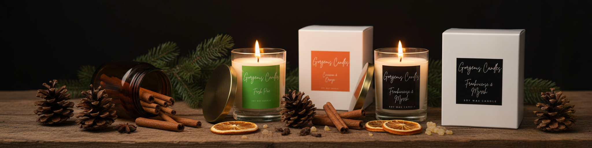 Gorgeous Candles: Glass Jar - Christmas Candles