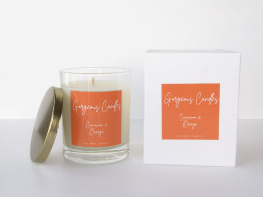 Gorgeous Candles: Glass Jar - Cinnamon & Orange