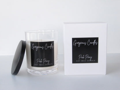 Gorgeous Candles: Glass Jar - Pink Peony