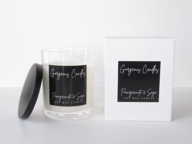 Gorgeous Candles: Glass Jar - Pomegranate & Sage