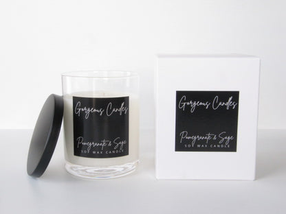 Gorgeous Candles: Glass Jar - Pomegranate & Sage