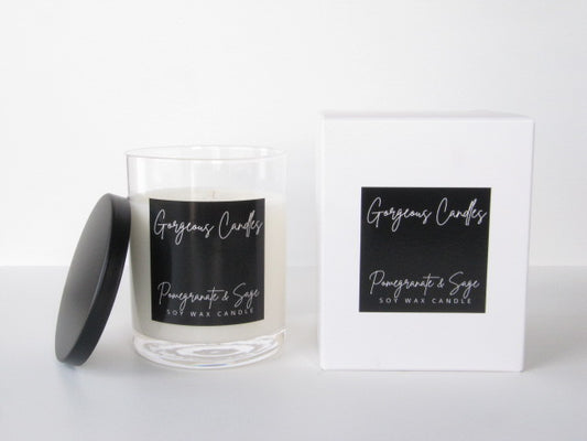 Gorgeous Candles: Glass Jar - Pomegranate & Sage